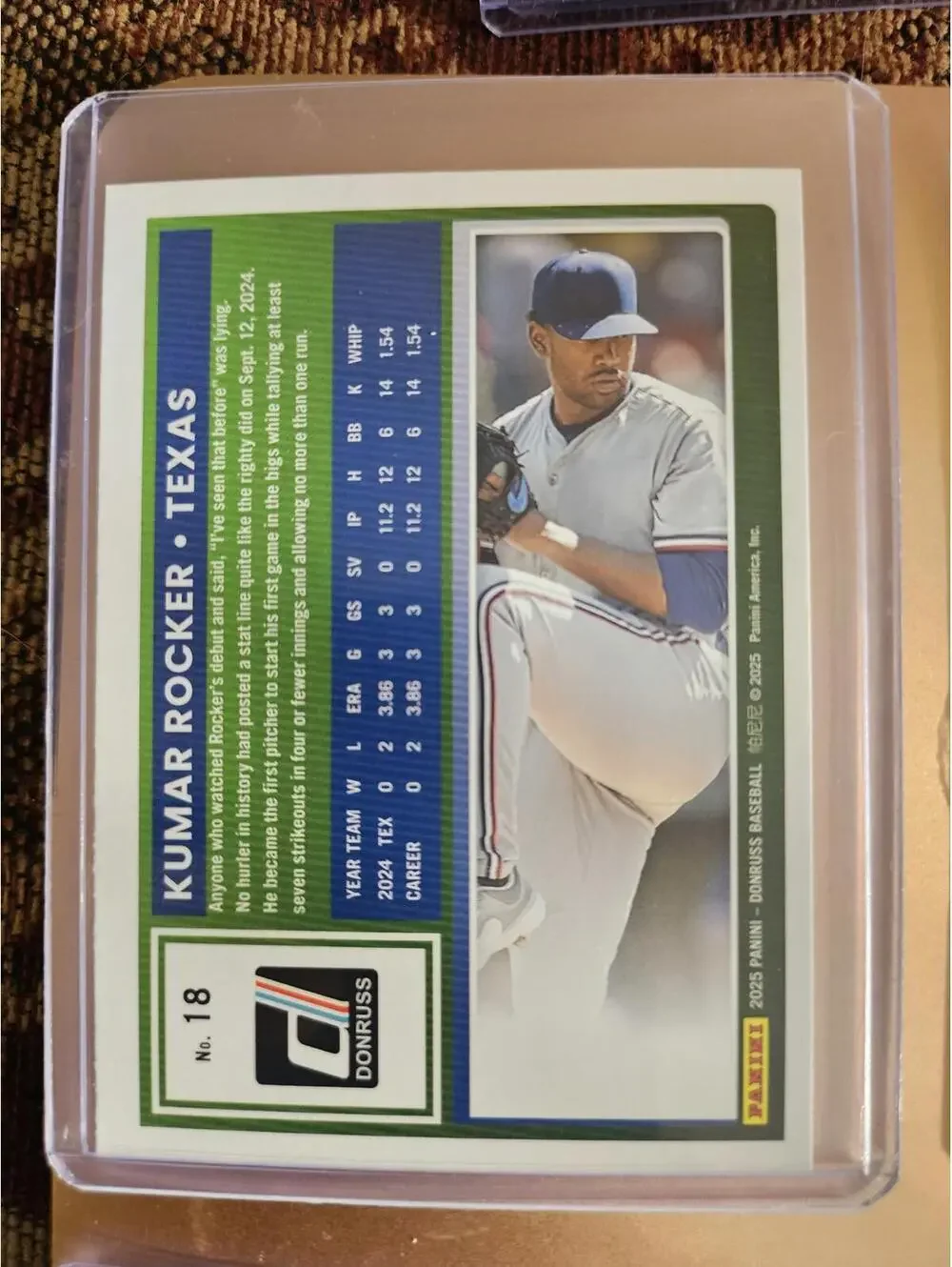 Kumar Rocker (RC) - 2025 Panini Baseball Rookie Card - #18 - Rangers - RAW Mint